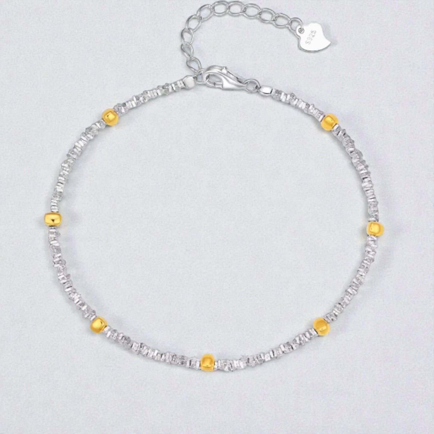 s925 Sterling Silver Butterfly and Flower Charms Bracelet