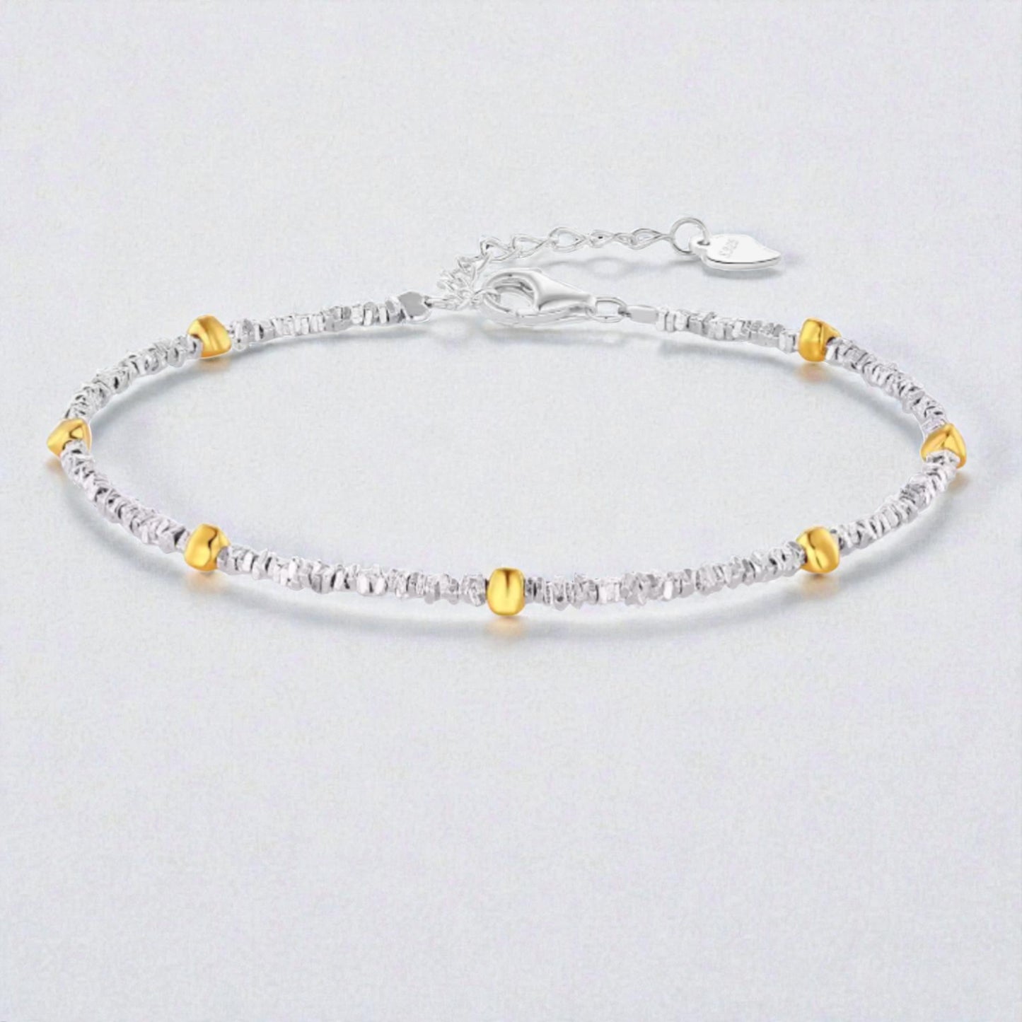 s925 Sterling Silver Butterfly and Flower Charms Bracelet
