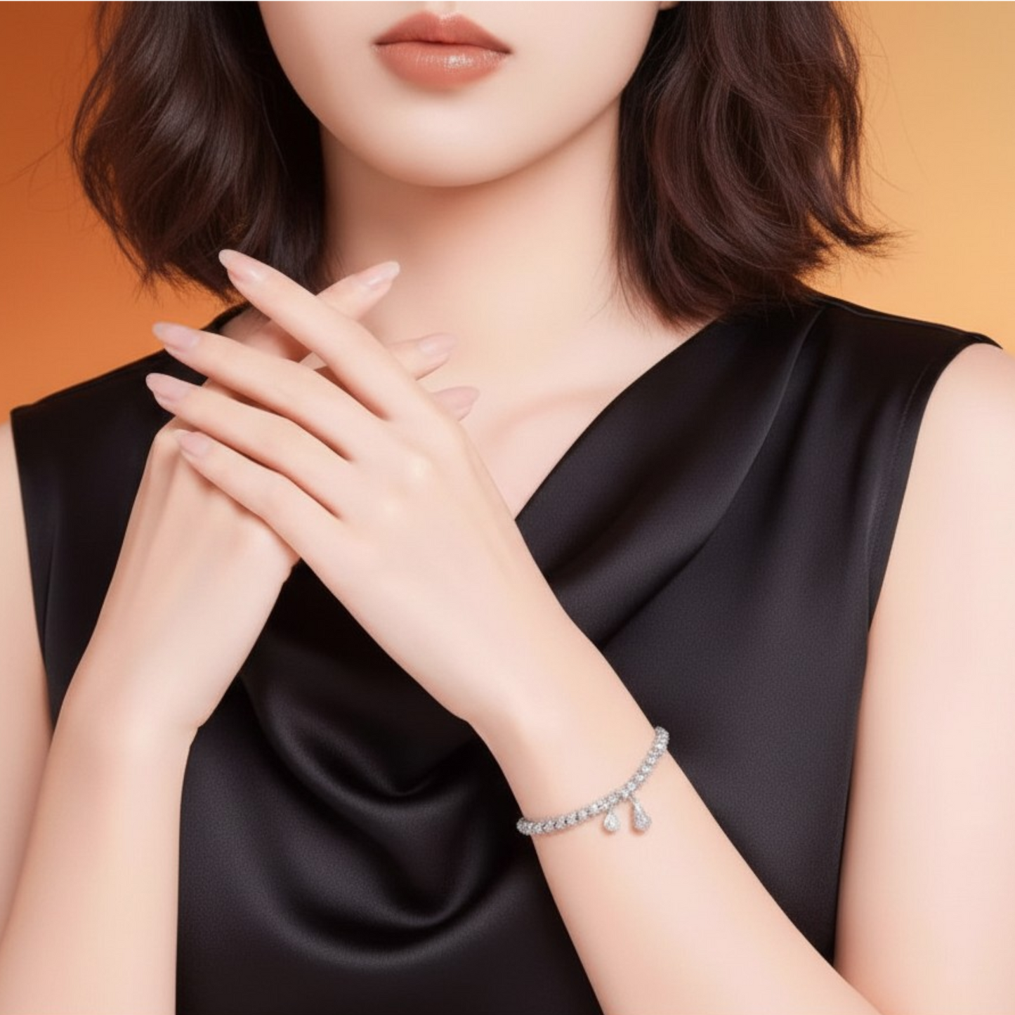 999 Pure Silver Gourd Charm Beads Bracelet