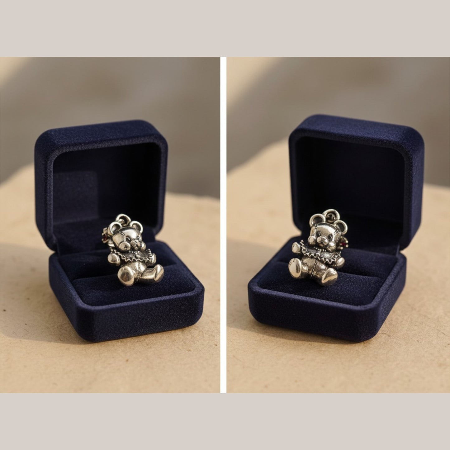 S925 Sterling Silver Vintage Style Teddy Bear Pendant