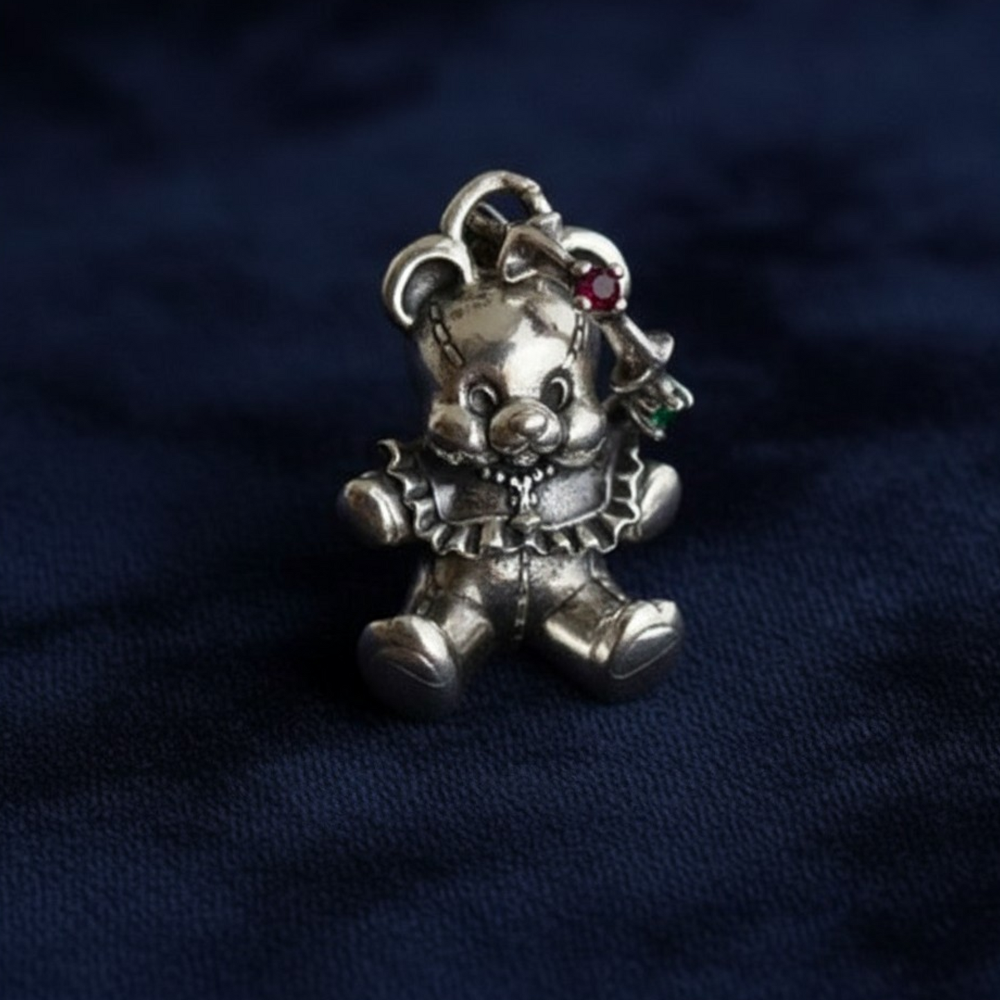 S925 Sterling Silver Vintage Style Teddy Bear Pendant
