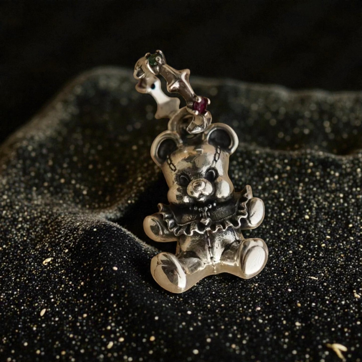 S925 Sterling Silver Vintage Style Teddy Bear Pendant