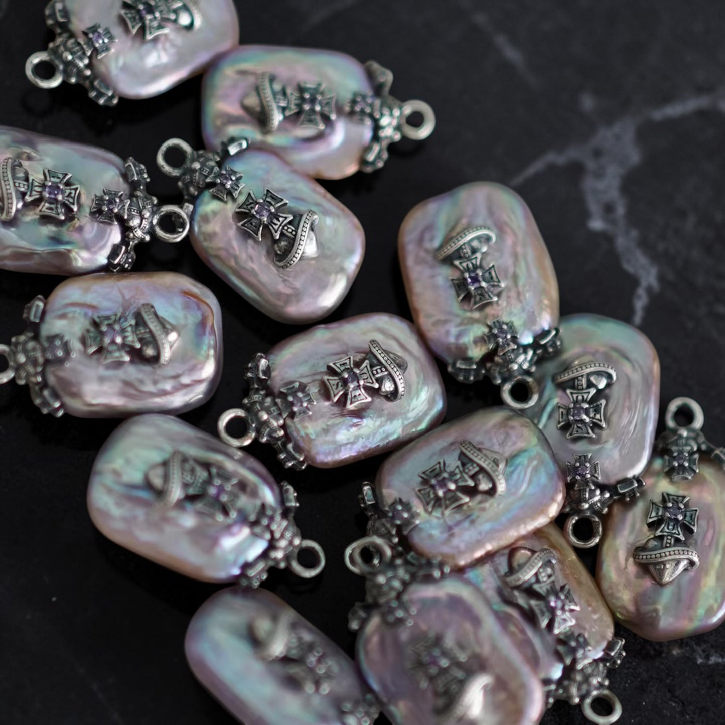 S925 Sterling Silver Natural Pearl Planet Element Pendant