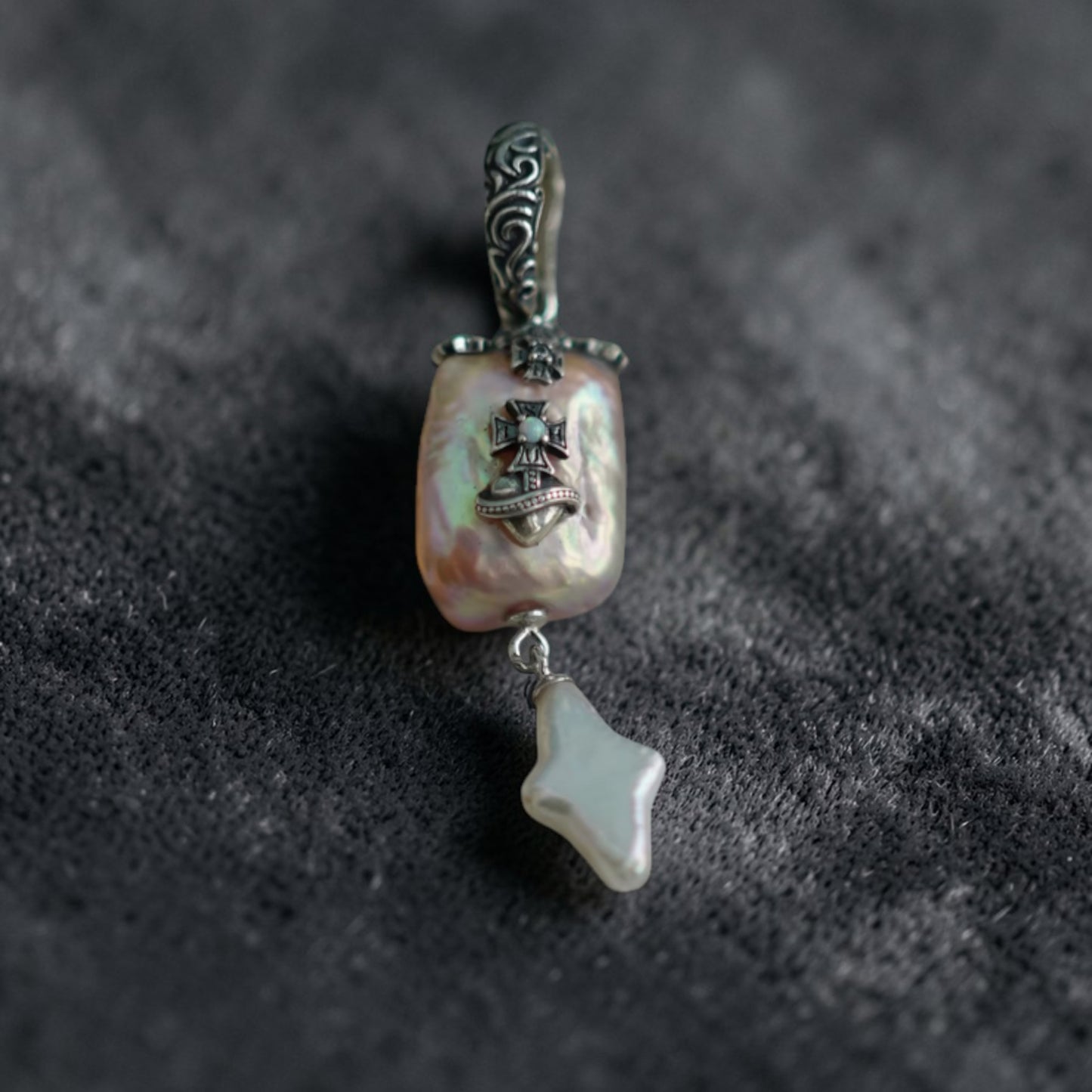 S925 Sterling Silver Natural Pearl Planet Element Pendant