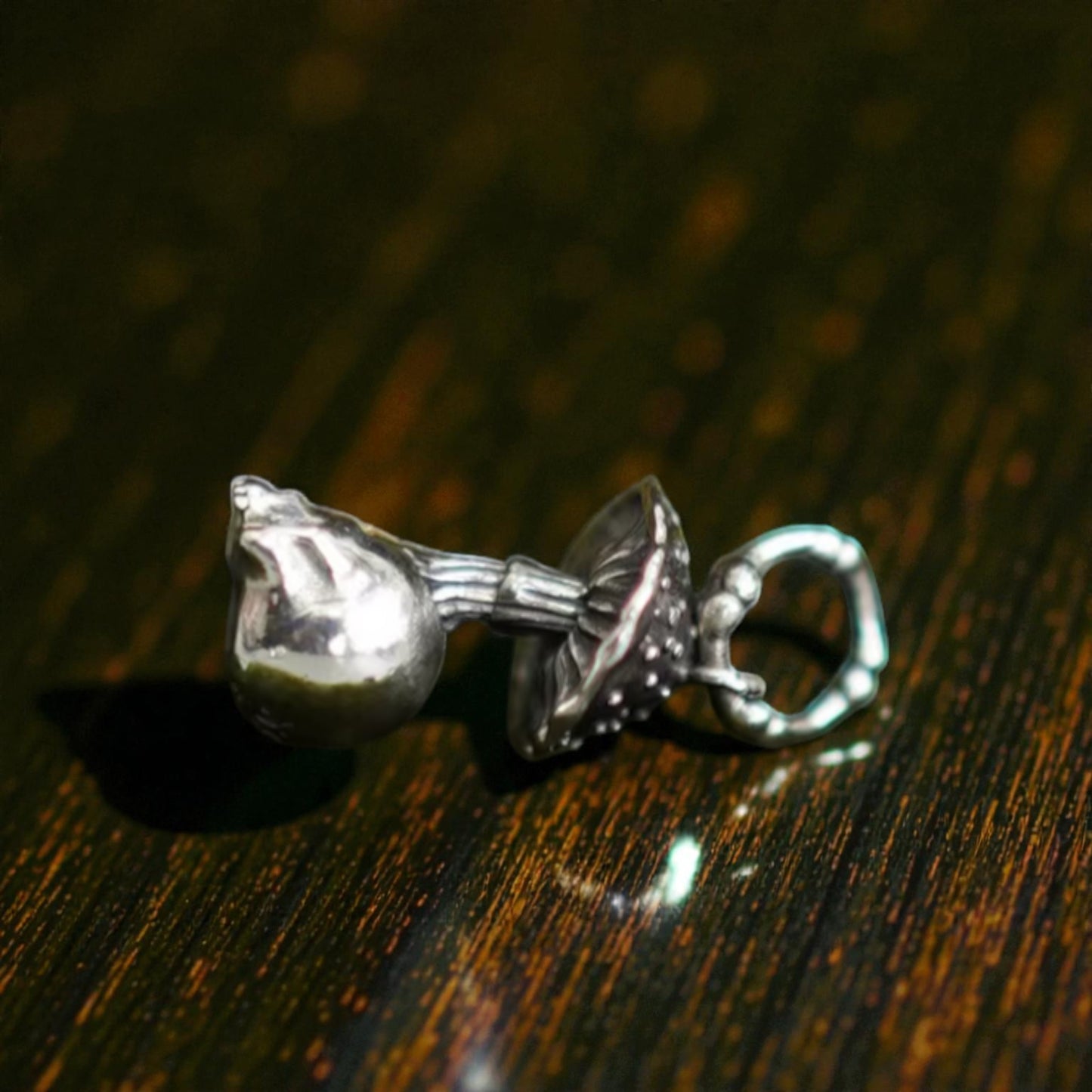 S925 Sterling Silver Punk Style Mushroom Skull Pendant