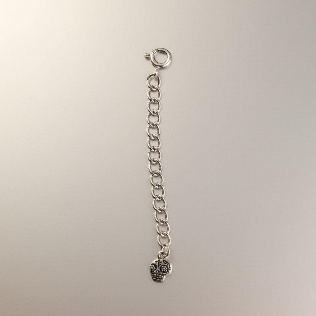 S925 Sterling Silver Calavera Skull Extension Chain