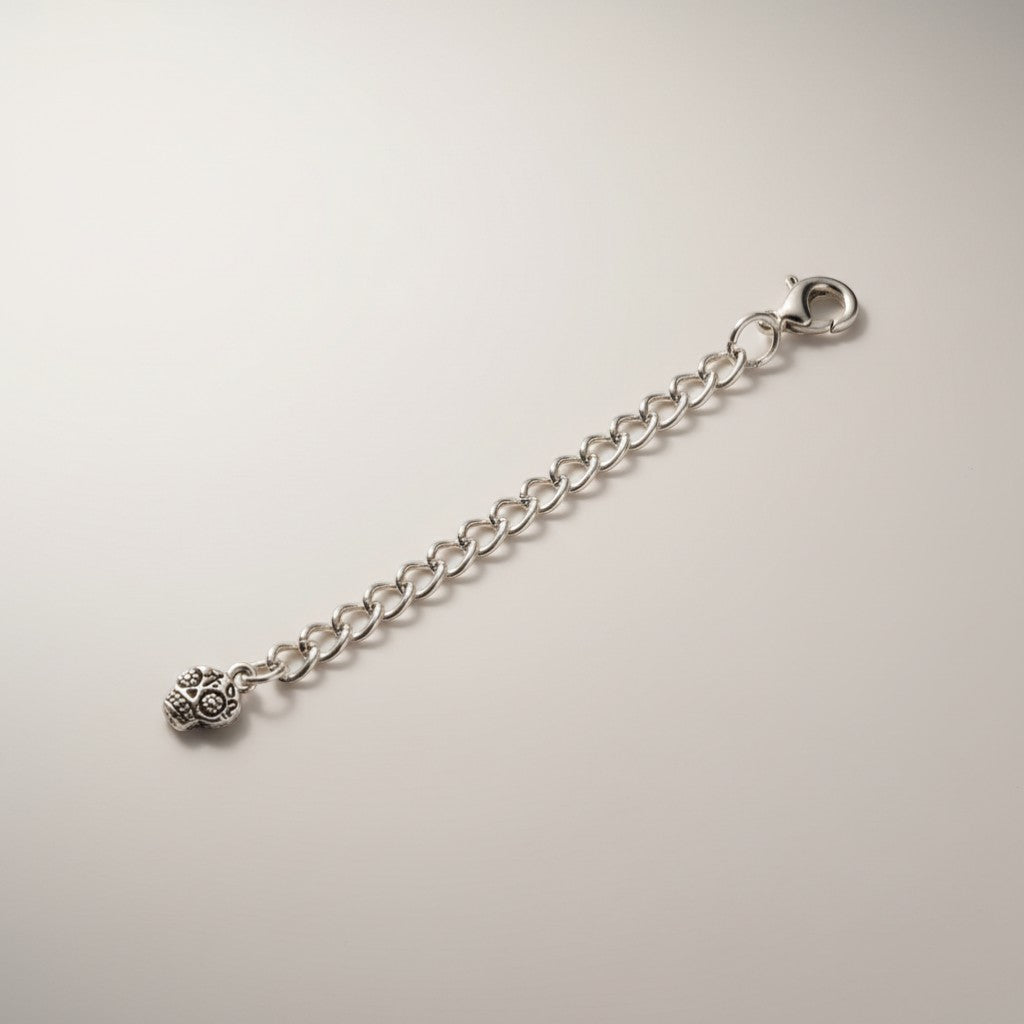 S925 Sterling Silver Calavera Skull Extension Chain