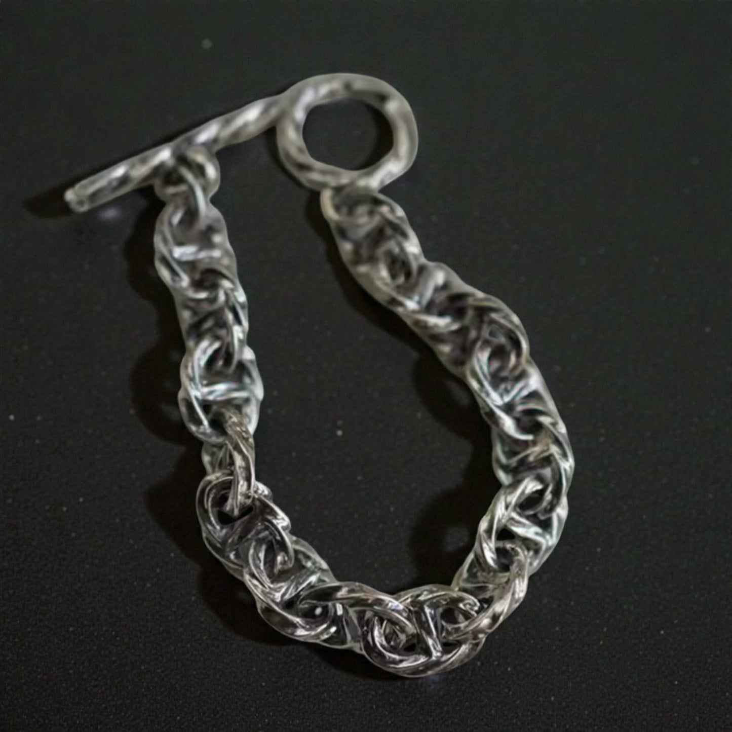 S925 Sterling Silver Twisted Chain Link Element Bracelet