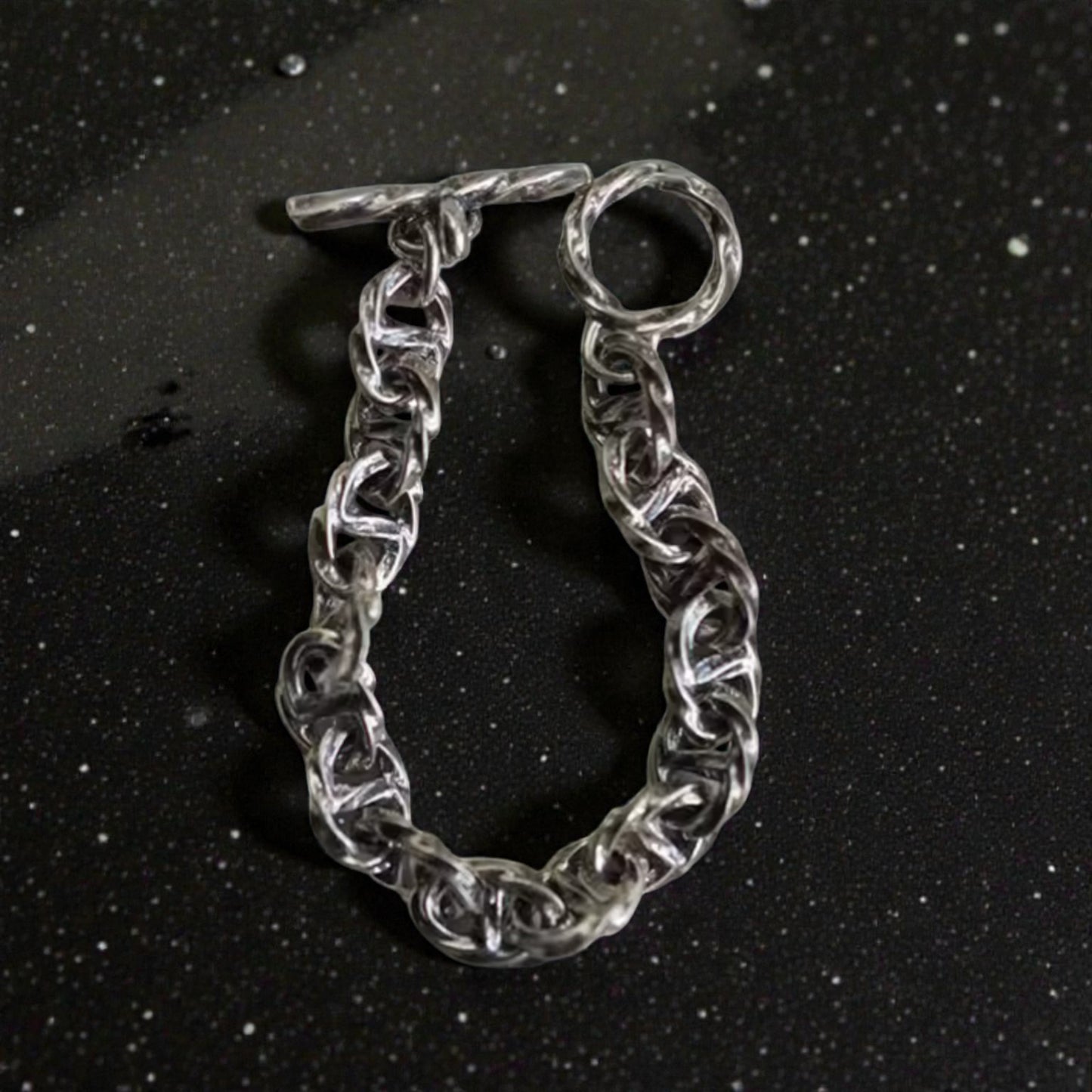 S925 Sterling Silver Twisted Chain Link Element Bracelet