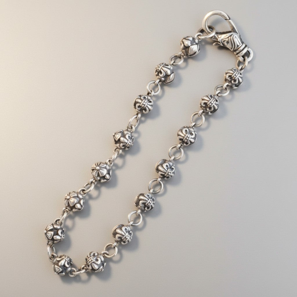 S925 Sterling Silver Infinite Loop Planet Iris Retro Element Bracelet