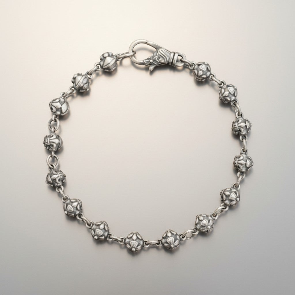 S925 Sterling Silver Infinite Loop Planet Iris Retro Element Bracelet