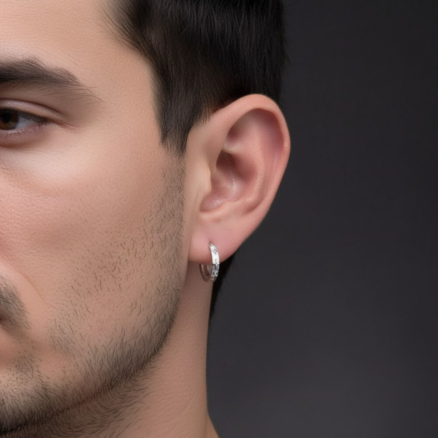S925 Sterling Silver Star Hoop Earring