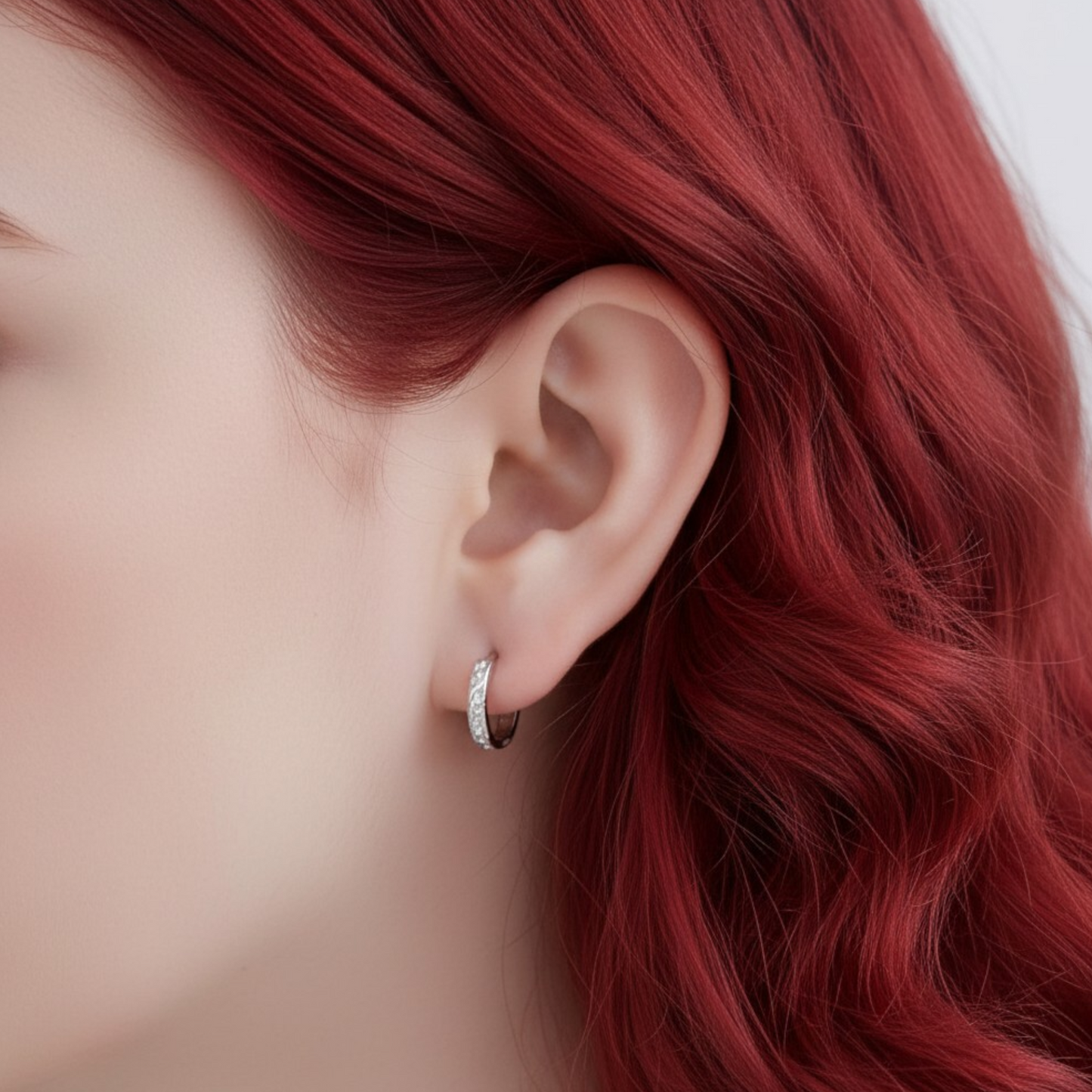 S925 Sterling Silver Star Hoop Earring
