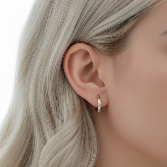 S925 Sterling Silver Minimal Style Hoop Earrings