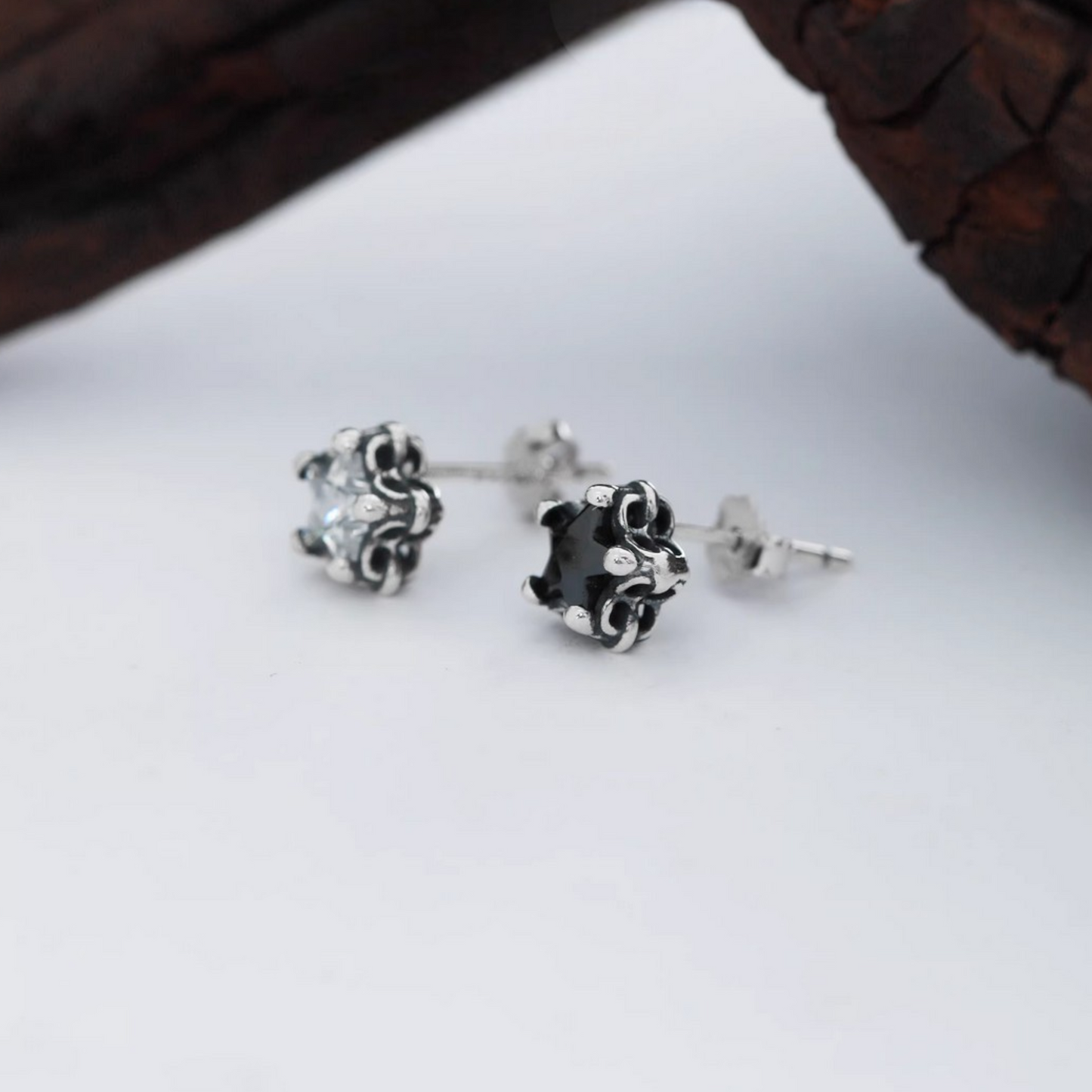 S925 Sterling Silver Vintage Star Stud Earrings