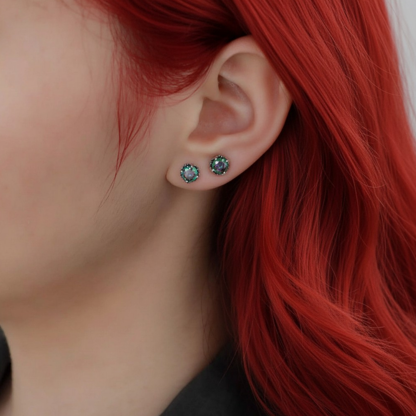 S925 Sterling Silver Vintage Luminous Stud Earrings