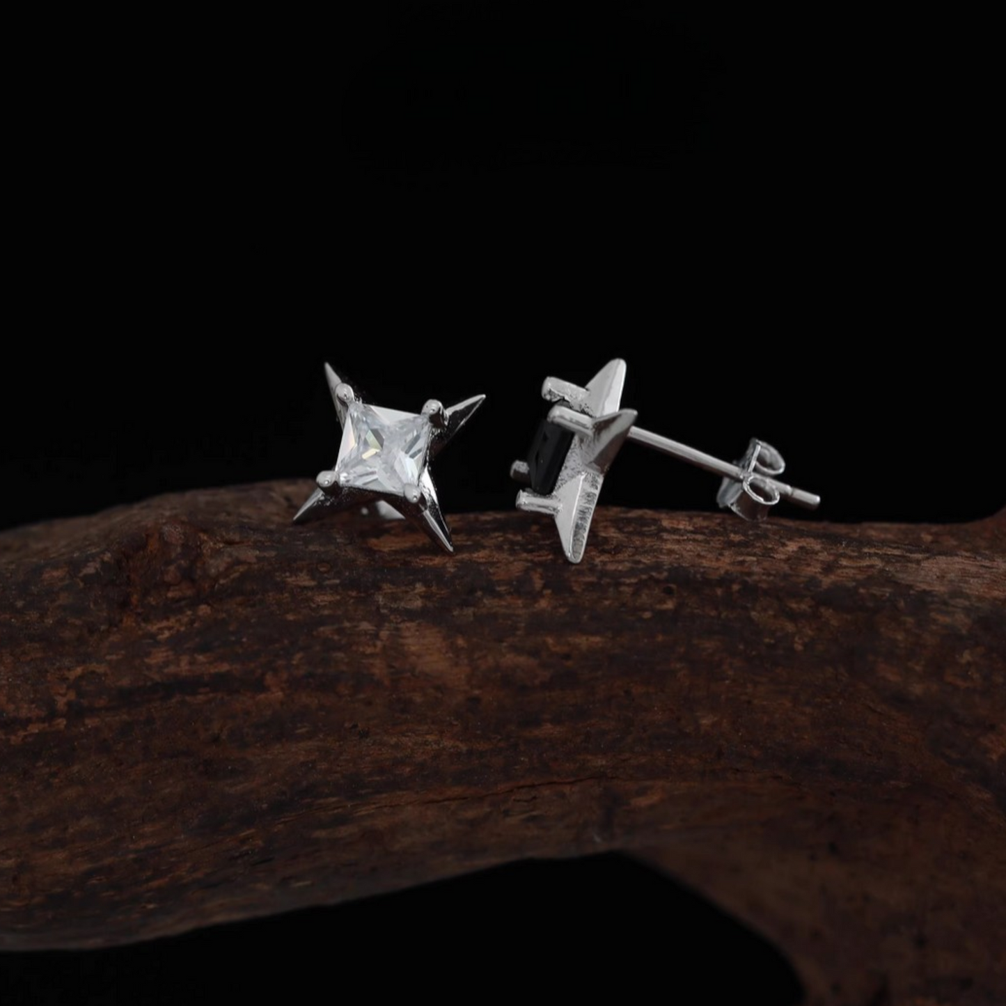 S925 Sterling Silver Star Luminous Stud Earrings