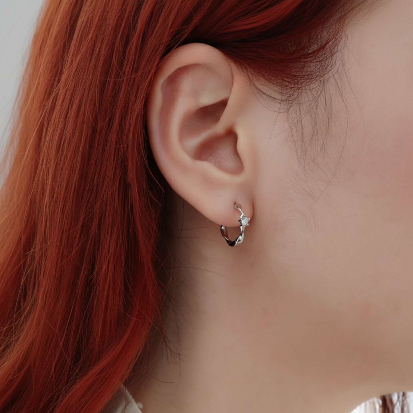 999 Silver Minimal Style Hoop Earrings
