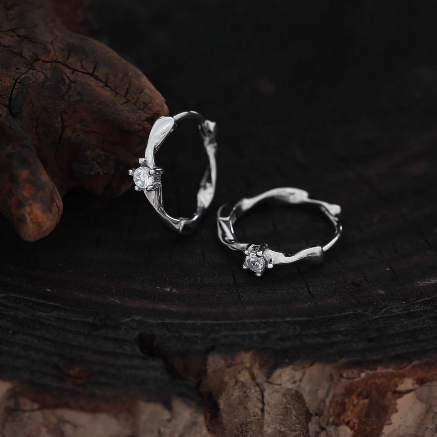 999 Silver Minimal Style Hoop Earrings