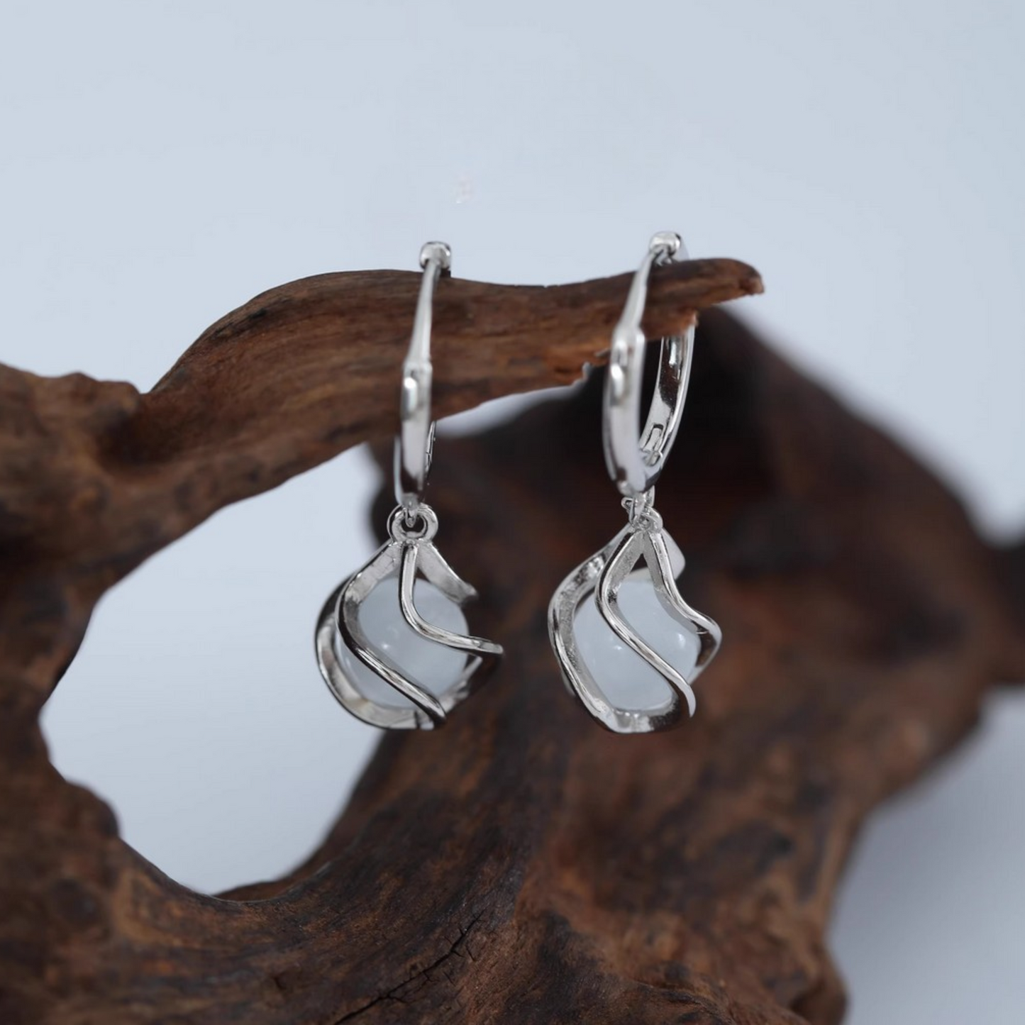 S925 Sterling Silver Elegant Dangle Hoop Earrings