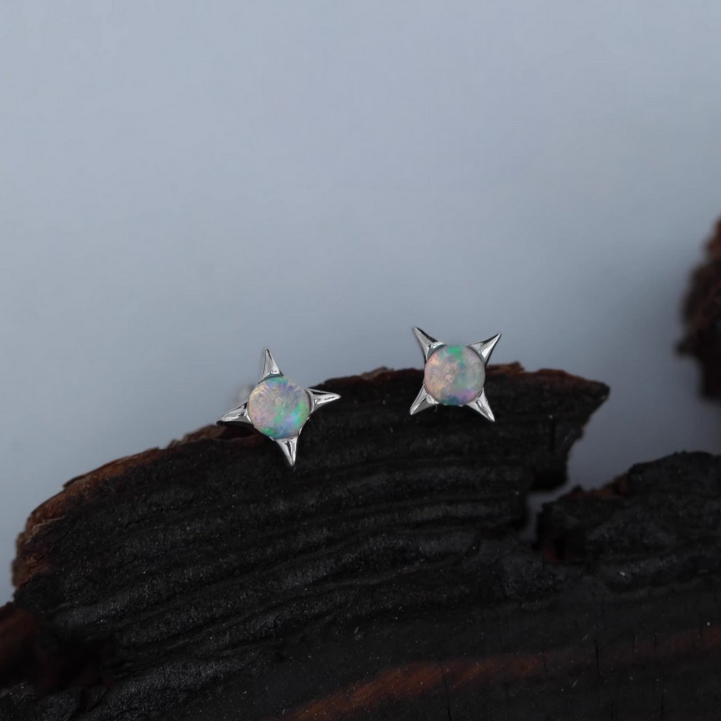 S925 Sterling Silver Star Luminous Stud Earrings