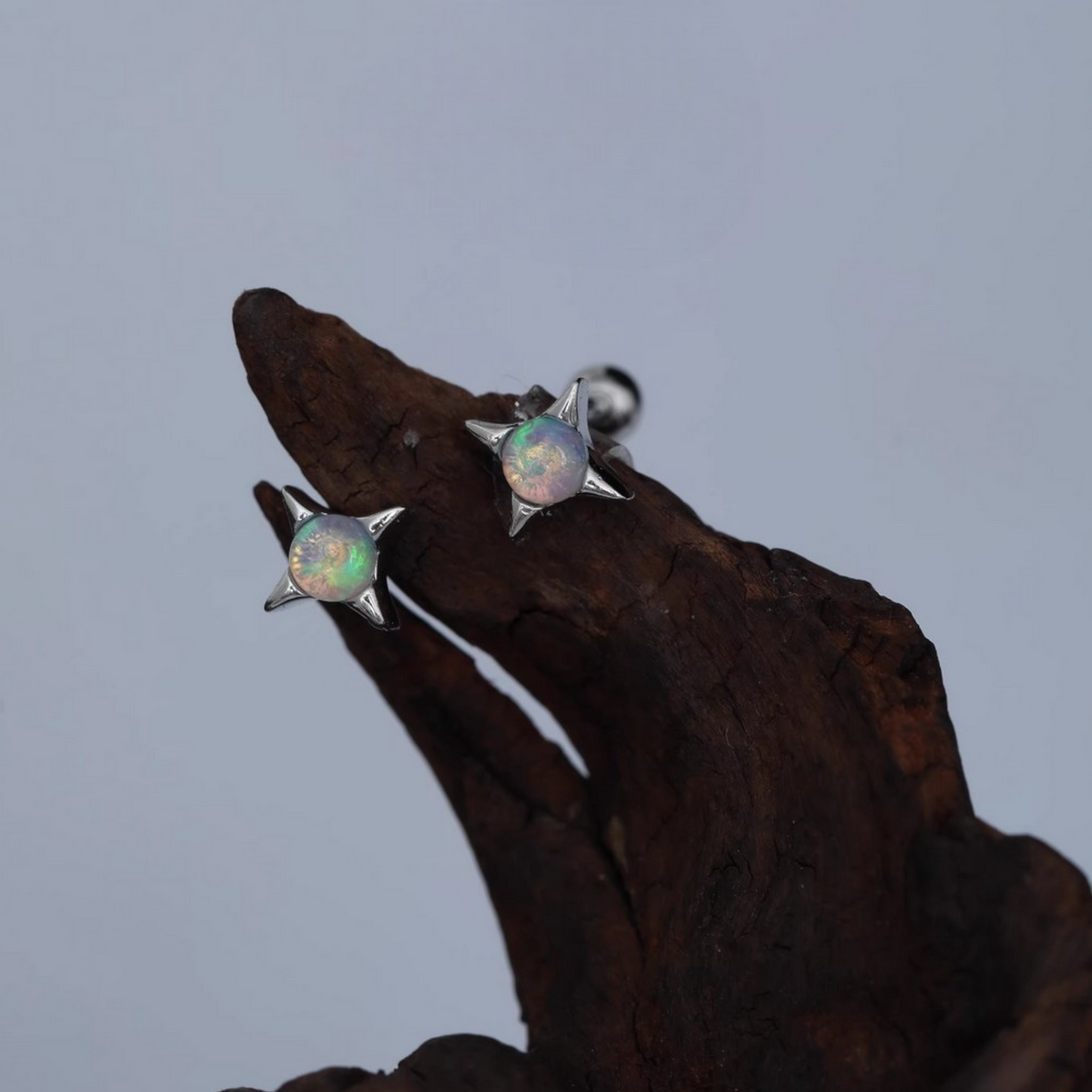 S925 Sterling Silver Star Luminous Stud Earrings
