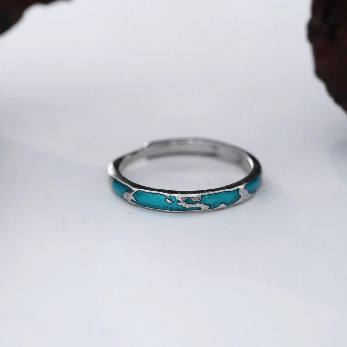 s925 Sterling Silver Wave Couple Band Ring