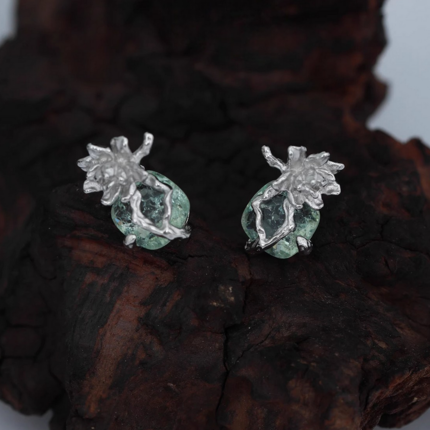 S925 Sterling Silver Jasmine Flower Enchanting Stud Earrings