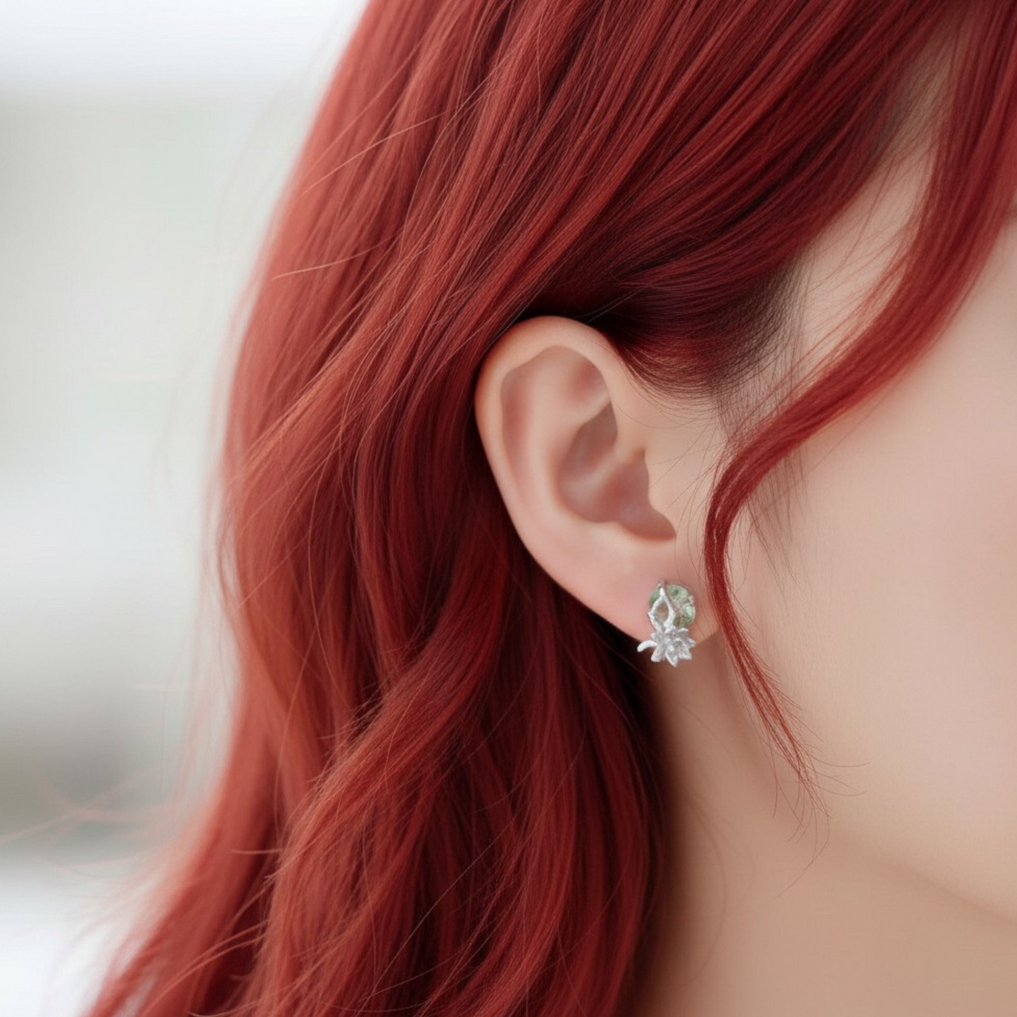 S925 Sterling Silver Jasmine Flower Enchanting Stud Earrings