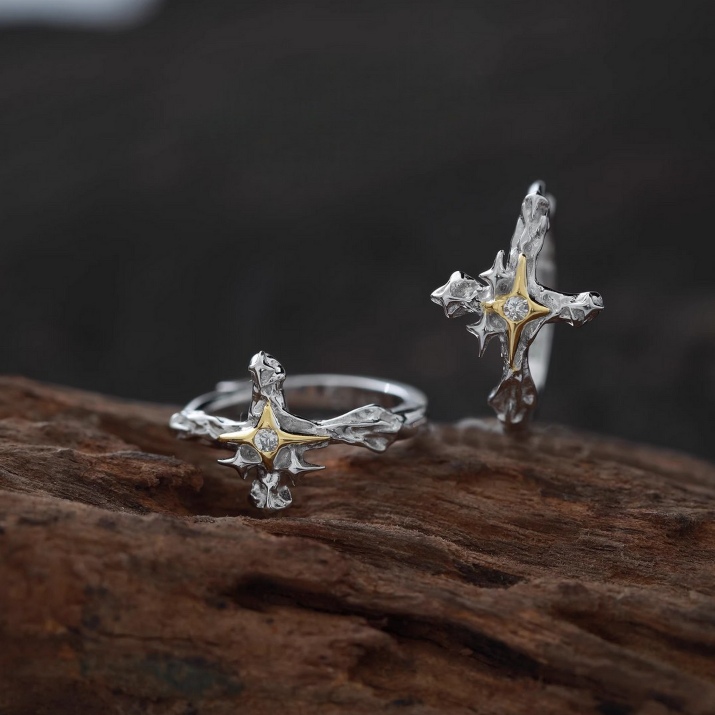s925 Sterling Silver Light of Faith Cross Hoop Earrings