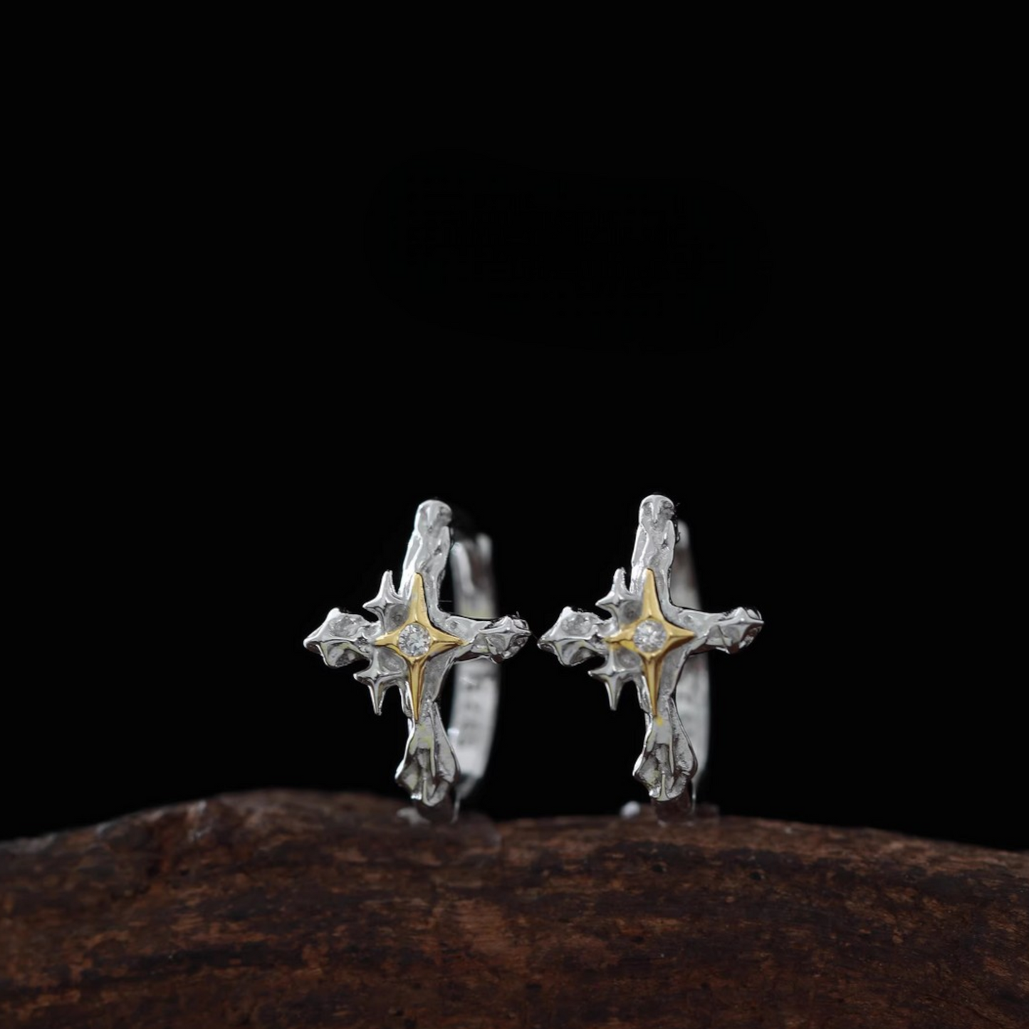 s925 Sterling Silver Light of Faith Cross Hoop Earrings