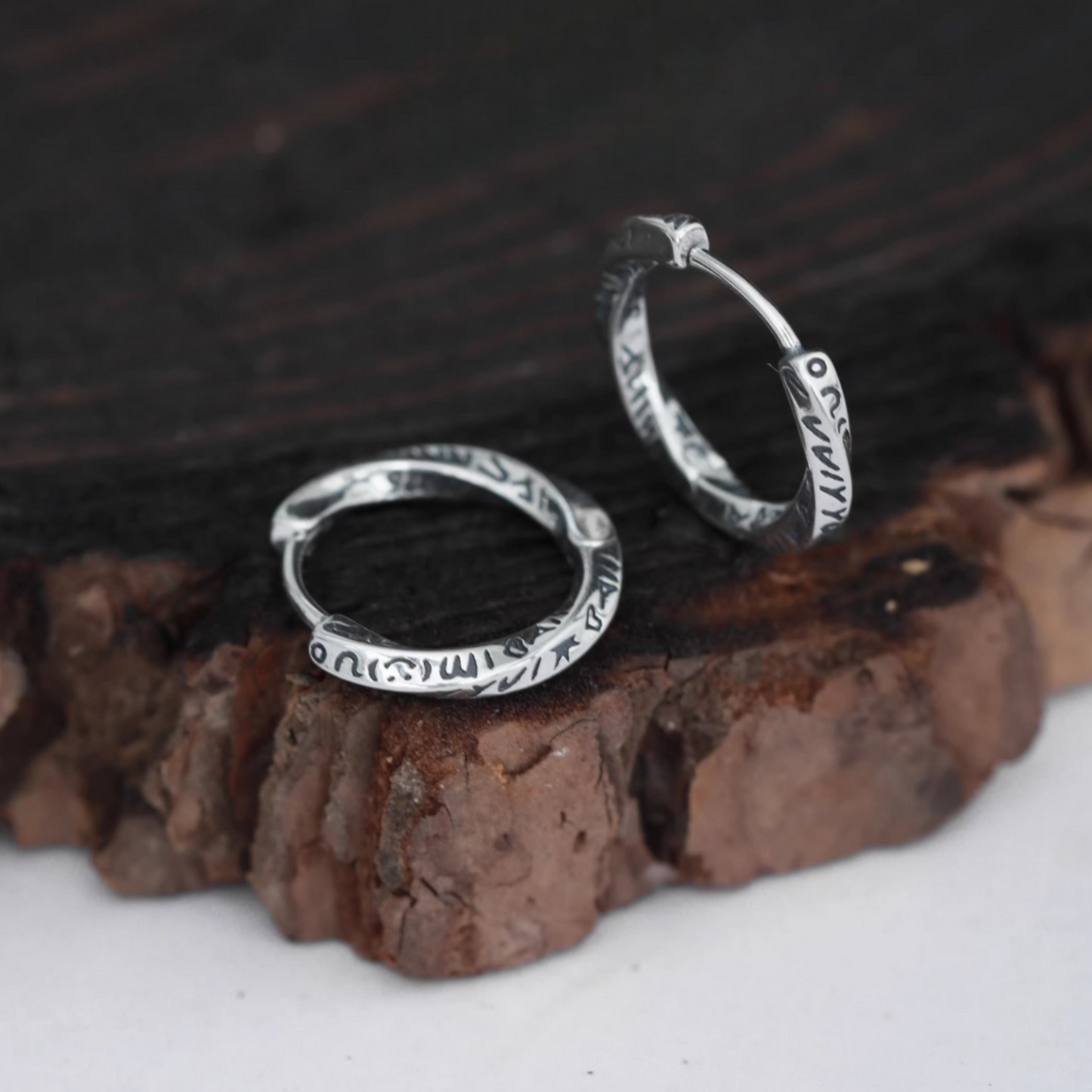 s925 Sterling Silver Smiley Face Hoop Earrings