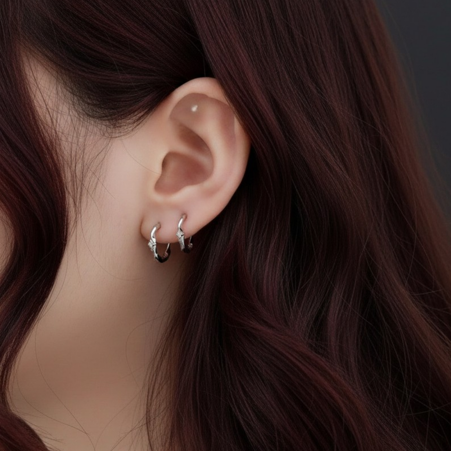 s925 Sterling Silver Starlight Hoop Earrings