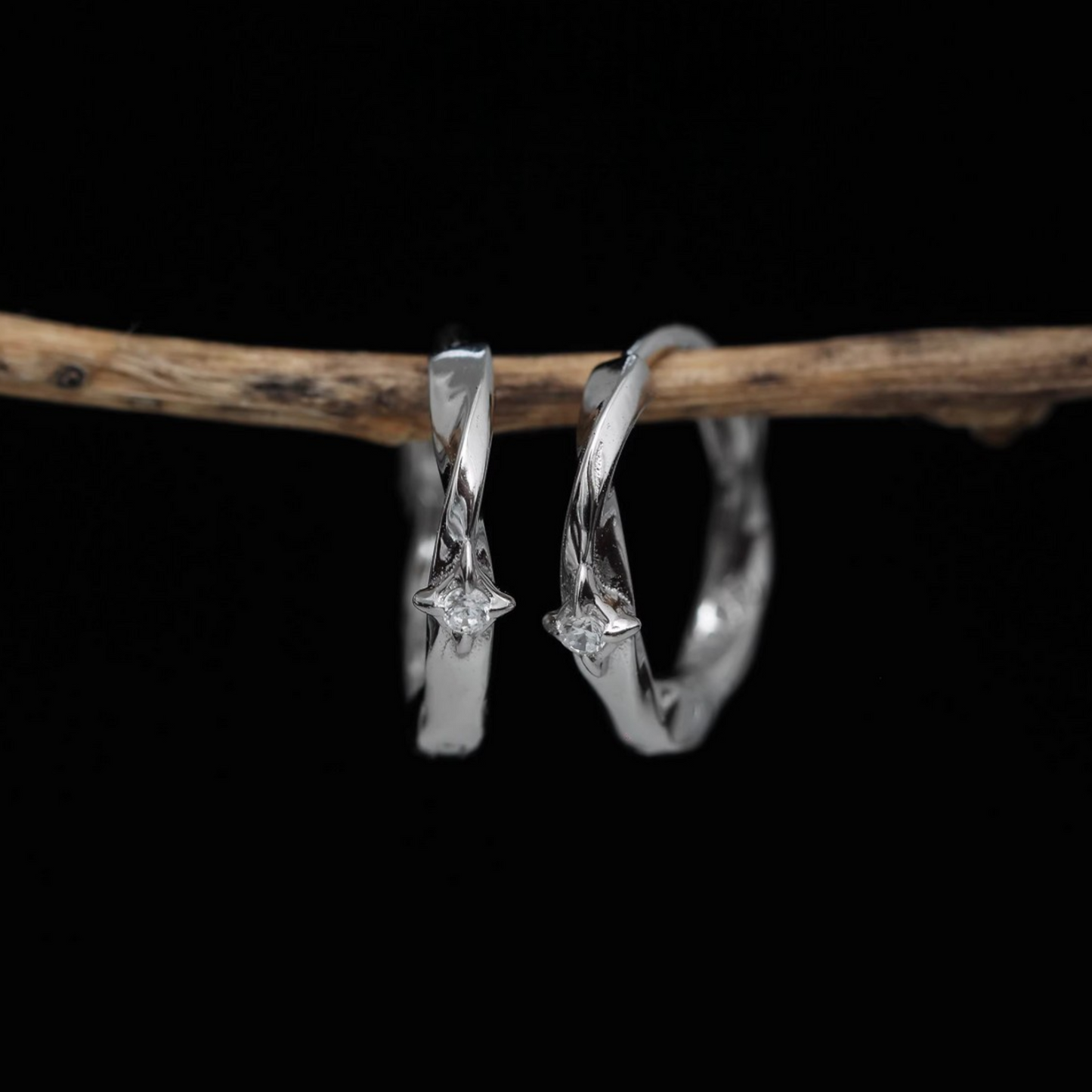 s925 Sterling Silver Starlight Hoop Earrings