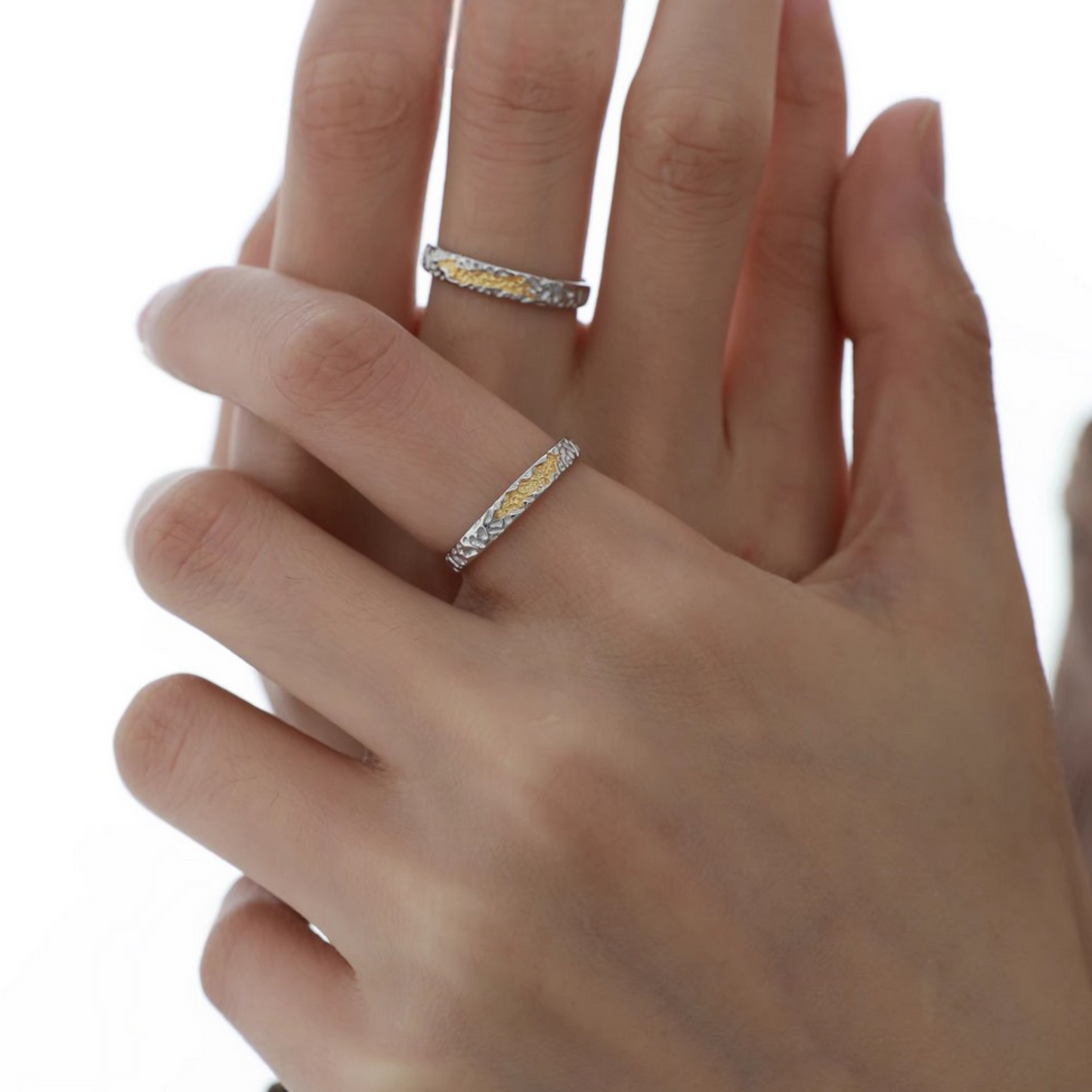 s925 Sterling Silver Minimal Couple Ring Band