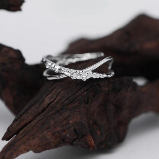 s925 Sterling Silver Minimalist Stacking X Shape Ring