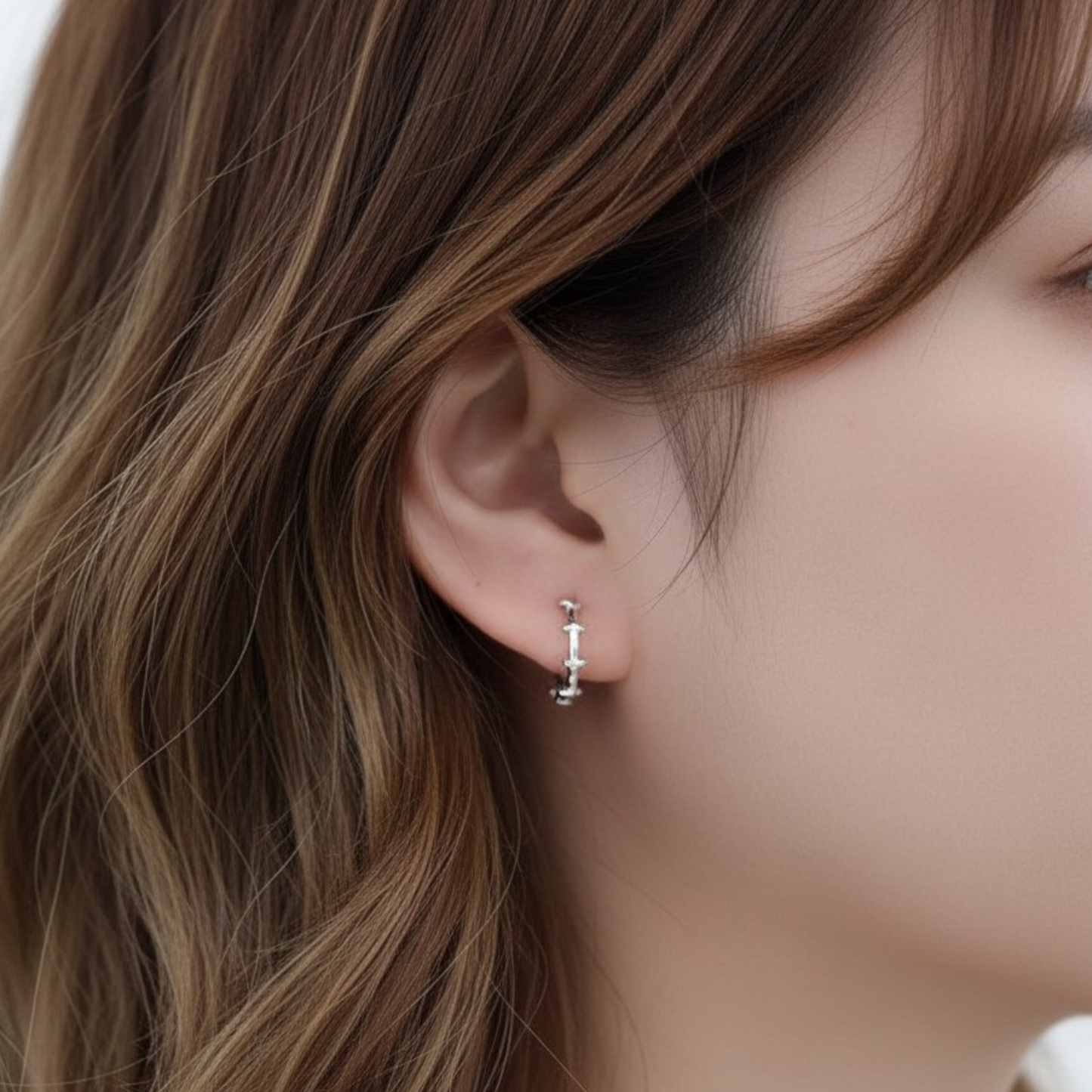 s925 Sterling Silver Thorns Unisex Hoop Earrings