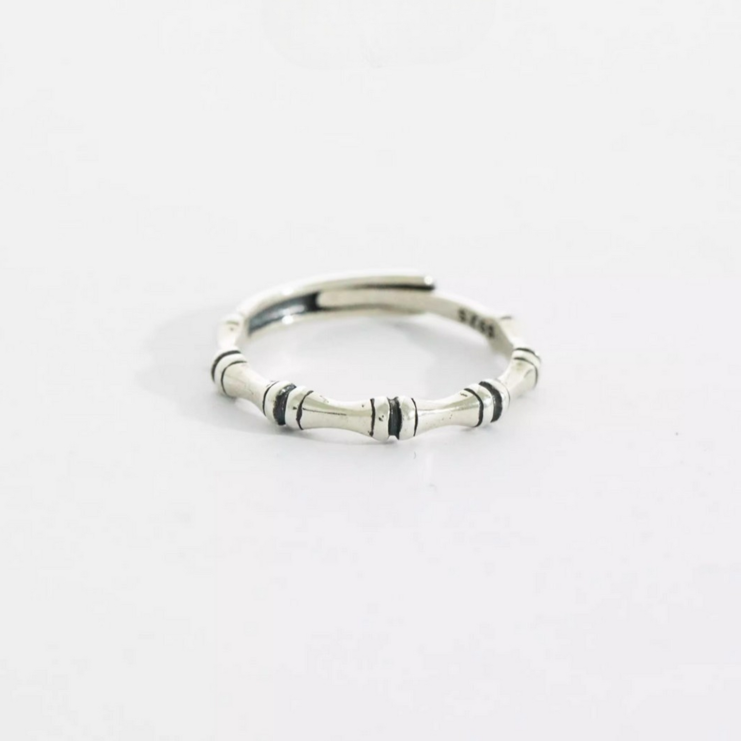 s925 Sterling Silver Minimalist Bamboo Stacking Ring