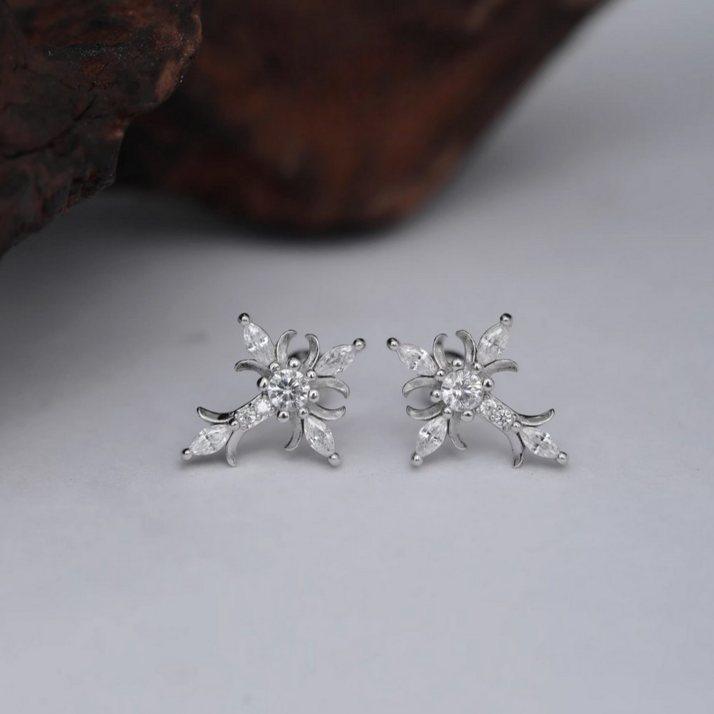 S925 Sterling Silver Cross Screw back Earrings