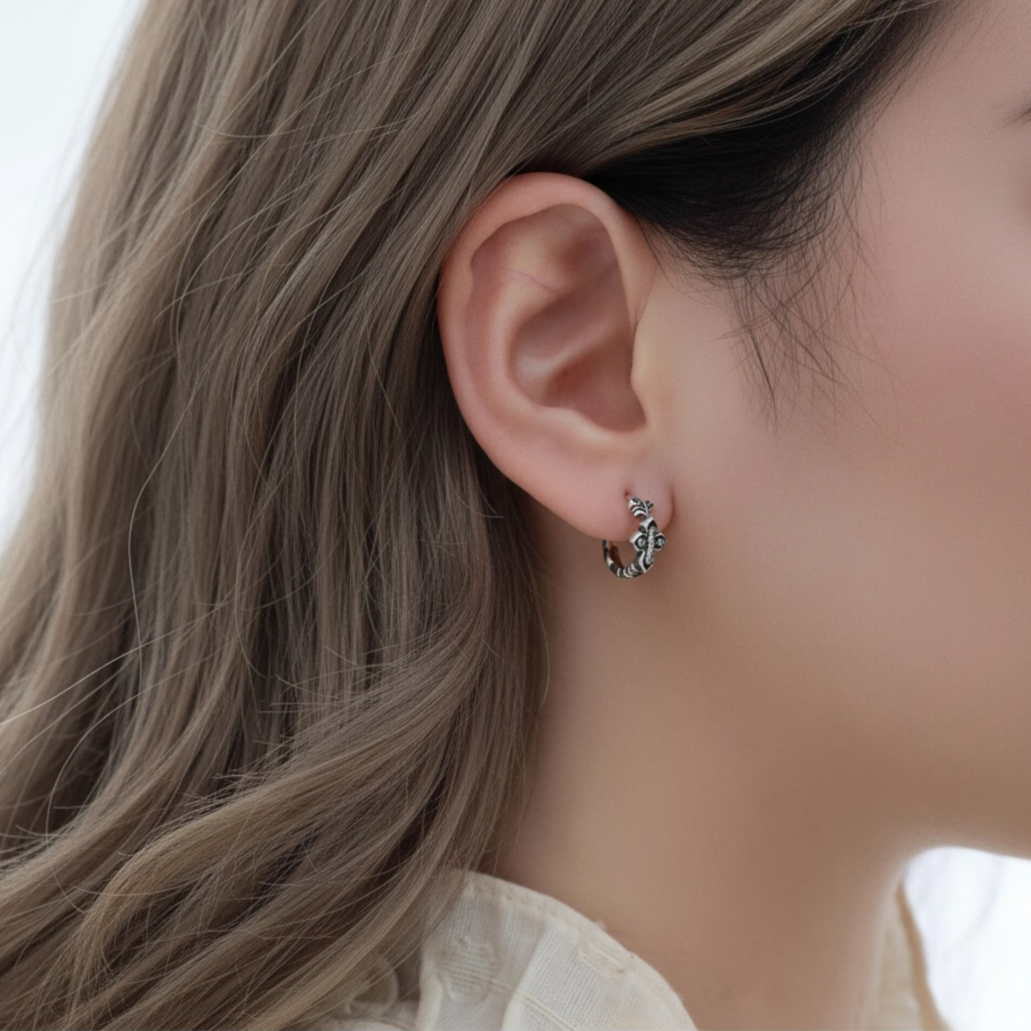 s925 Sterling Silver Cross Unisex Hoop Earrings