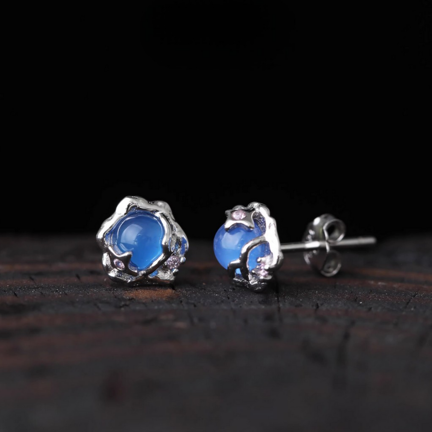 S925 Sterling Silver Ocean Inspired Stud Earrings