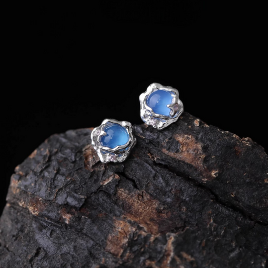 S925 Sterling Silver Ocean Inspired Stud Earrings