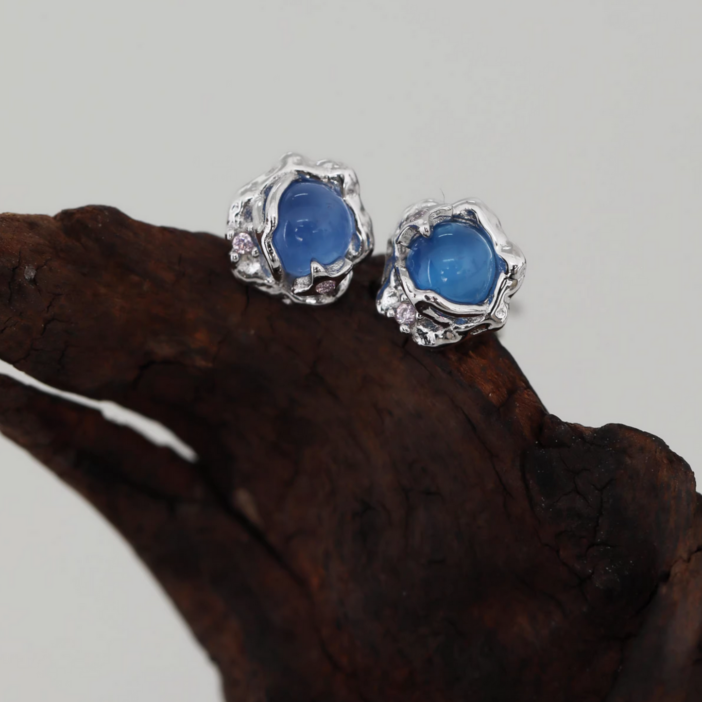 S925 Sterling Silver Ocean Inspired Stud Earrings