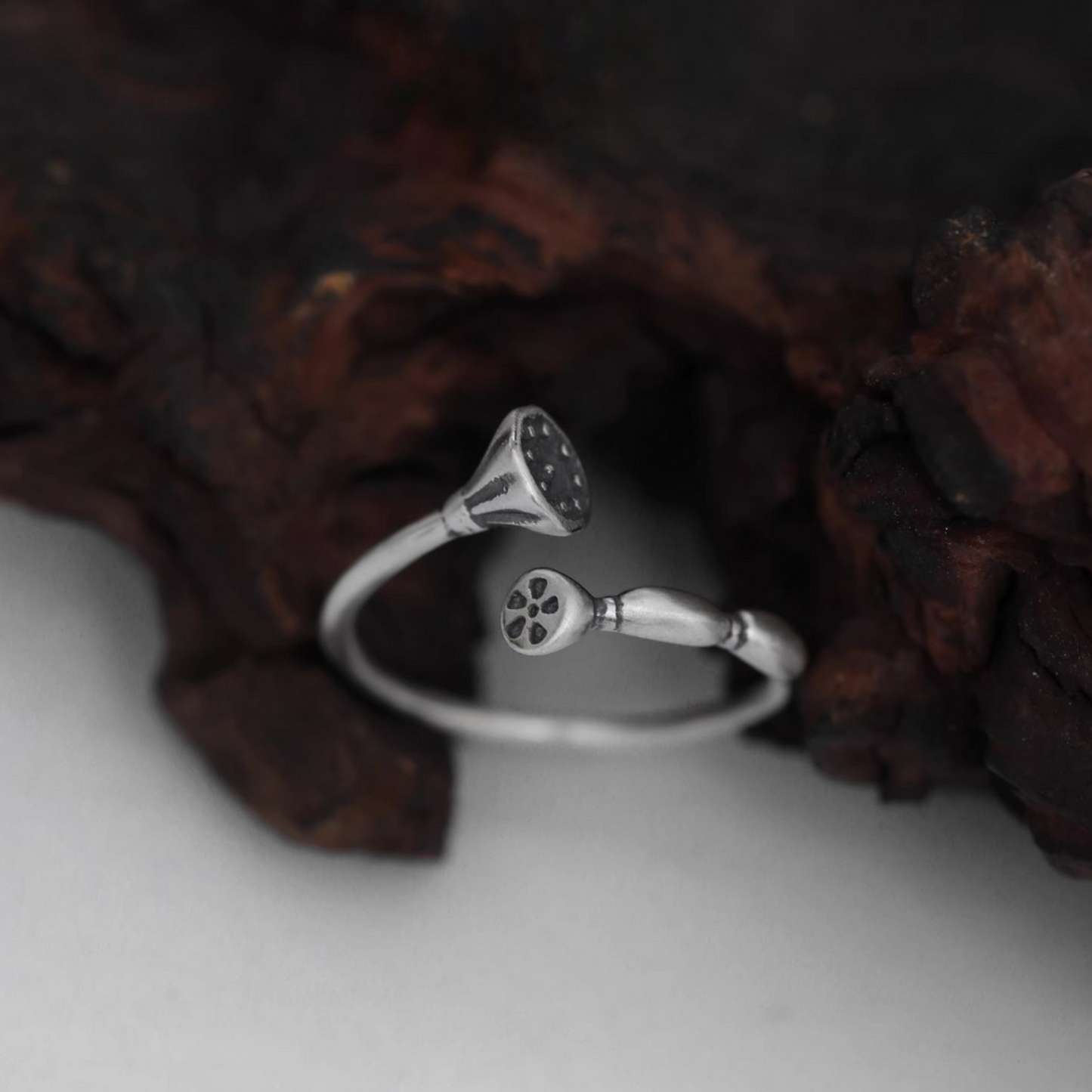 s925 Sterling Silver Reborn Lotus Root Ring