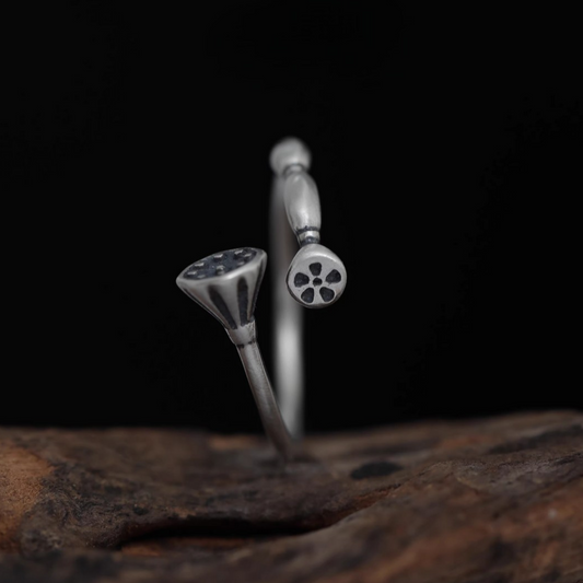 s925 Sterling Silver Reborn Lotus Root Ring