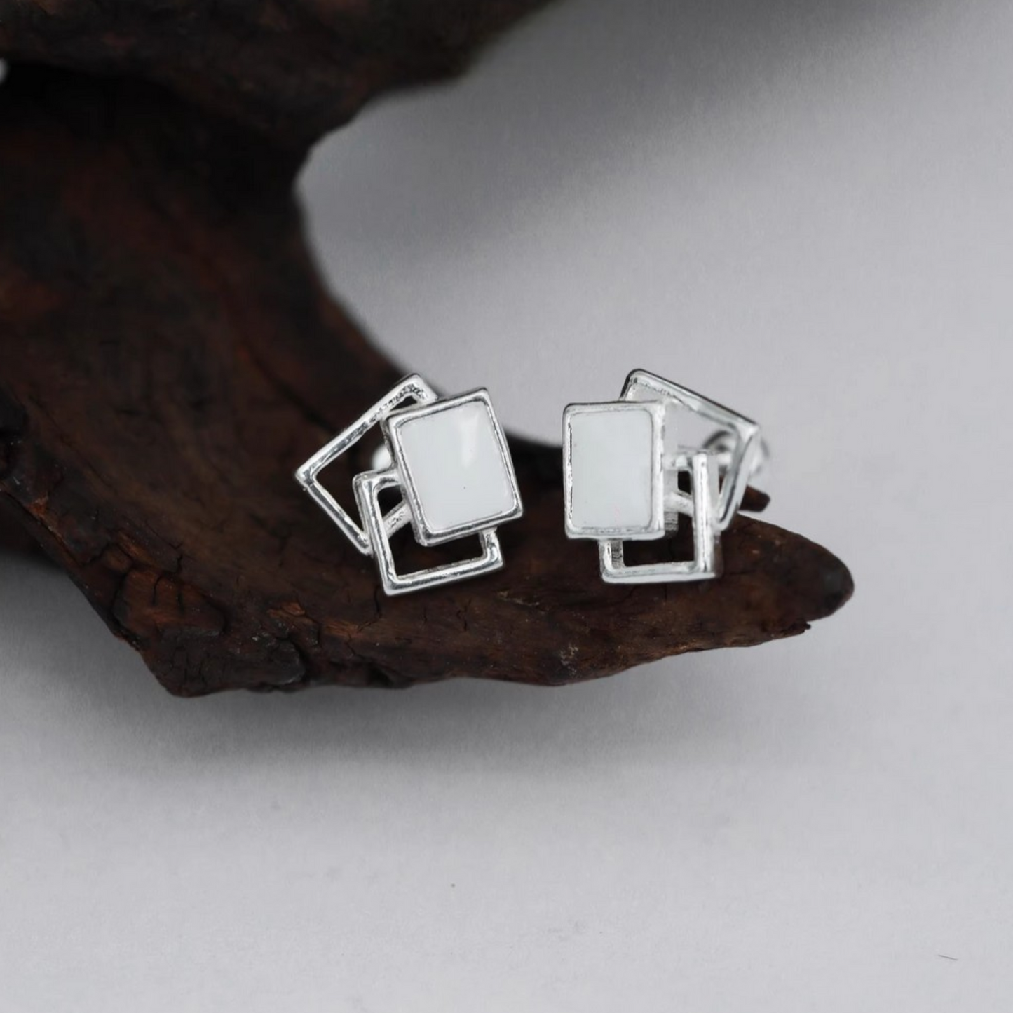 s999 Pure Silver Minimalist Shape Screw Back Earrings
