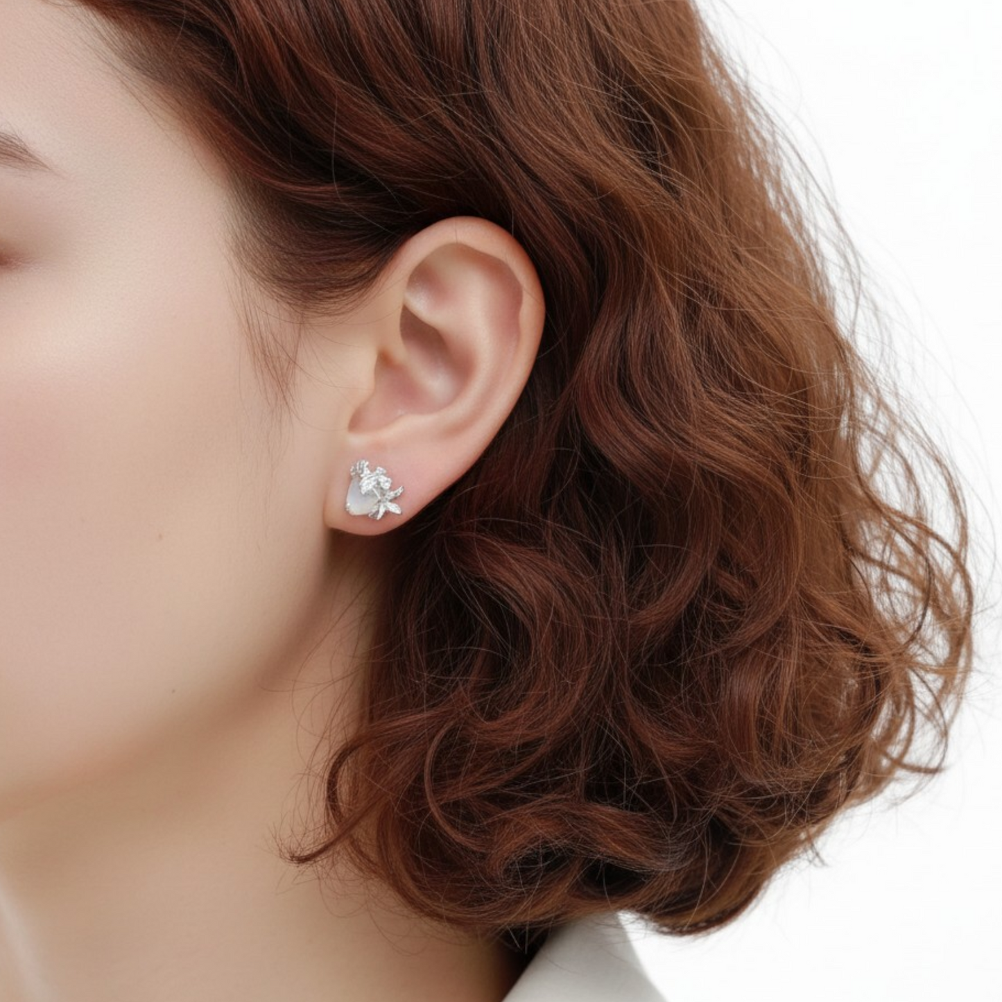 S925 Sterling Silver Ice Butterfly Stud Earrings