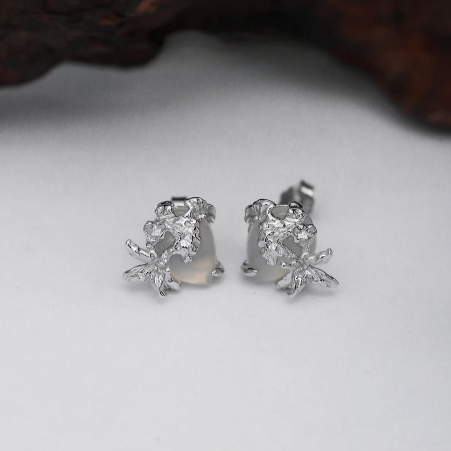 S925 Sterling Silver Ice Butterfly Stud Earrings