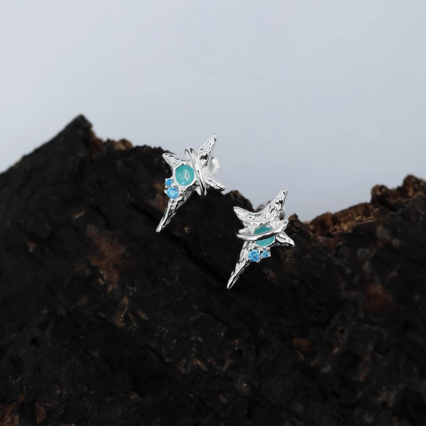 S925 Sterling Silver Star Starlight Stud Earrings
