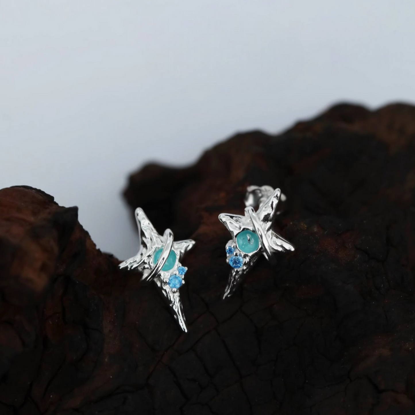 S925 Sterling Silver Star Starlight Stud Earrings
